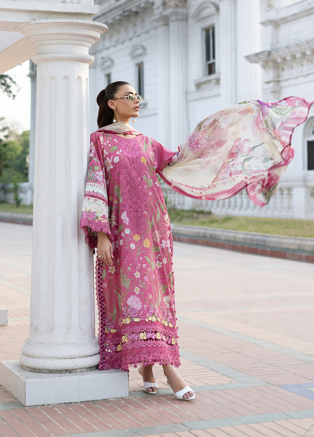 Signature by Elaf Unstitched Embroidered Lawn 3 Piece Suit EL26USLE Delilah ESG-5B - Eid Collection