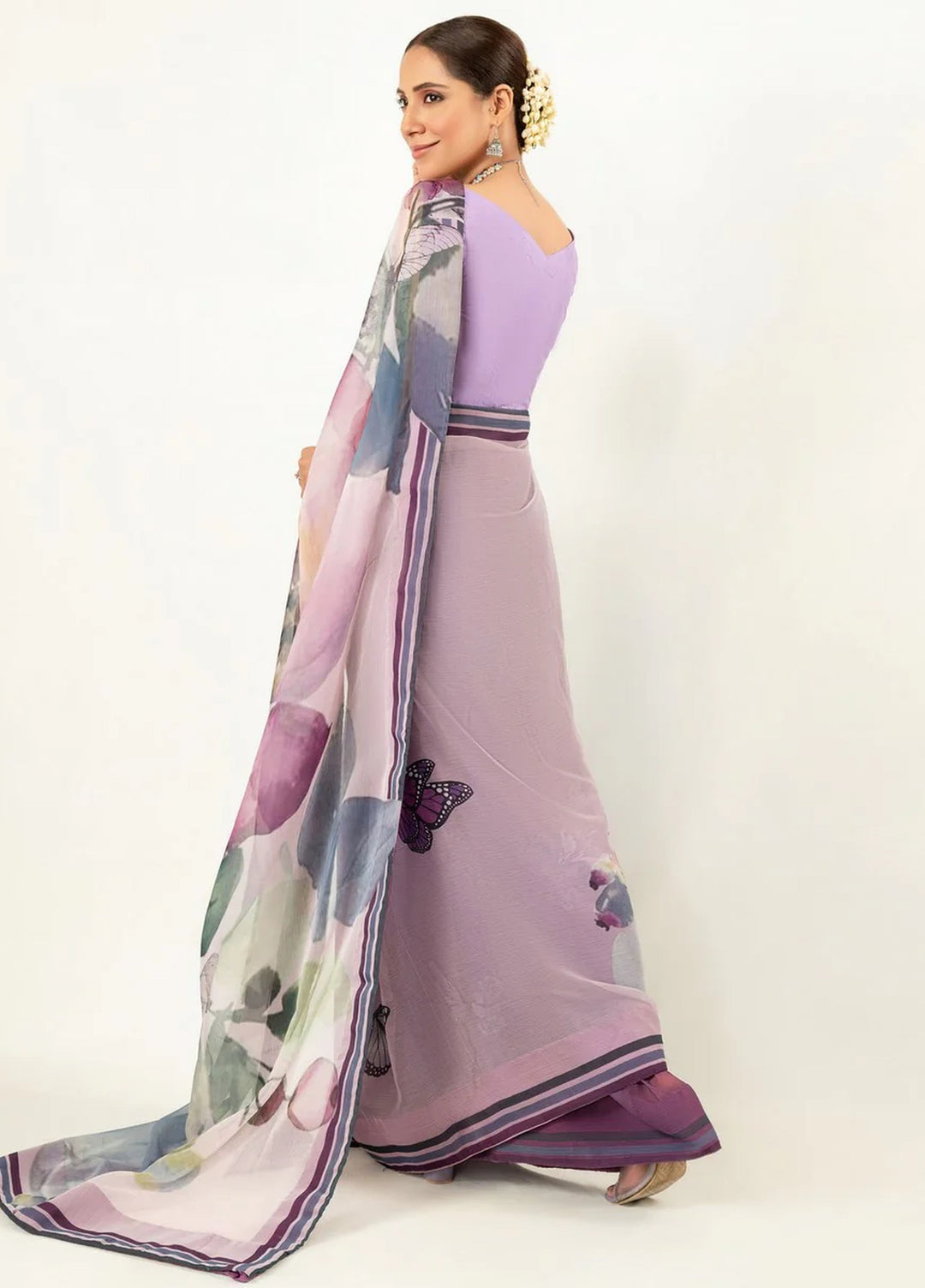 Imran Aftab RTW Printed Chiffon Saree Suit IASC 04 - Festive Collection