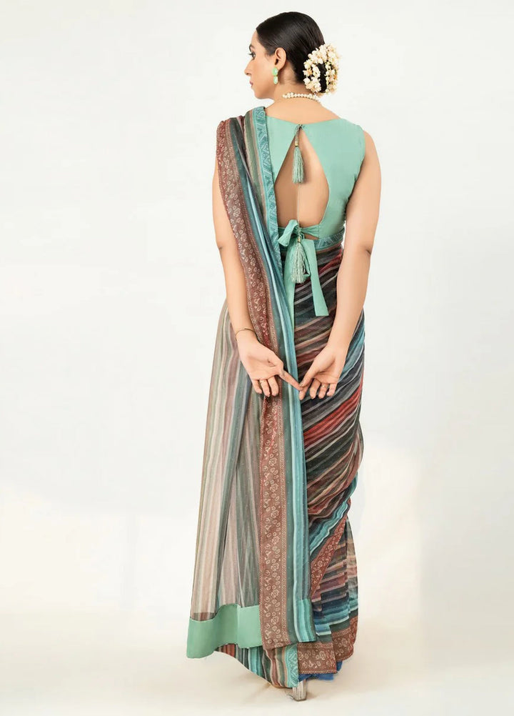 Imran Aftab RTW Printed Chiffon Saree Suit IASC 09 - Festive Collection