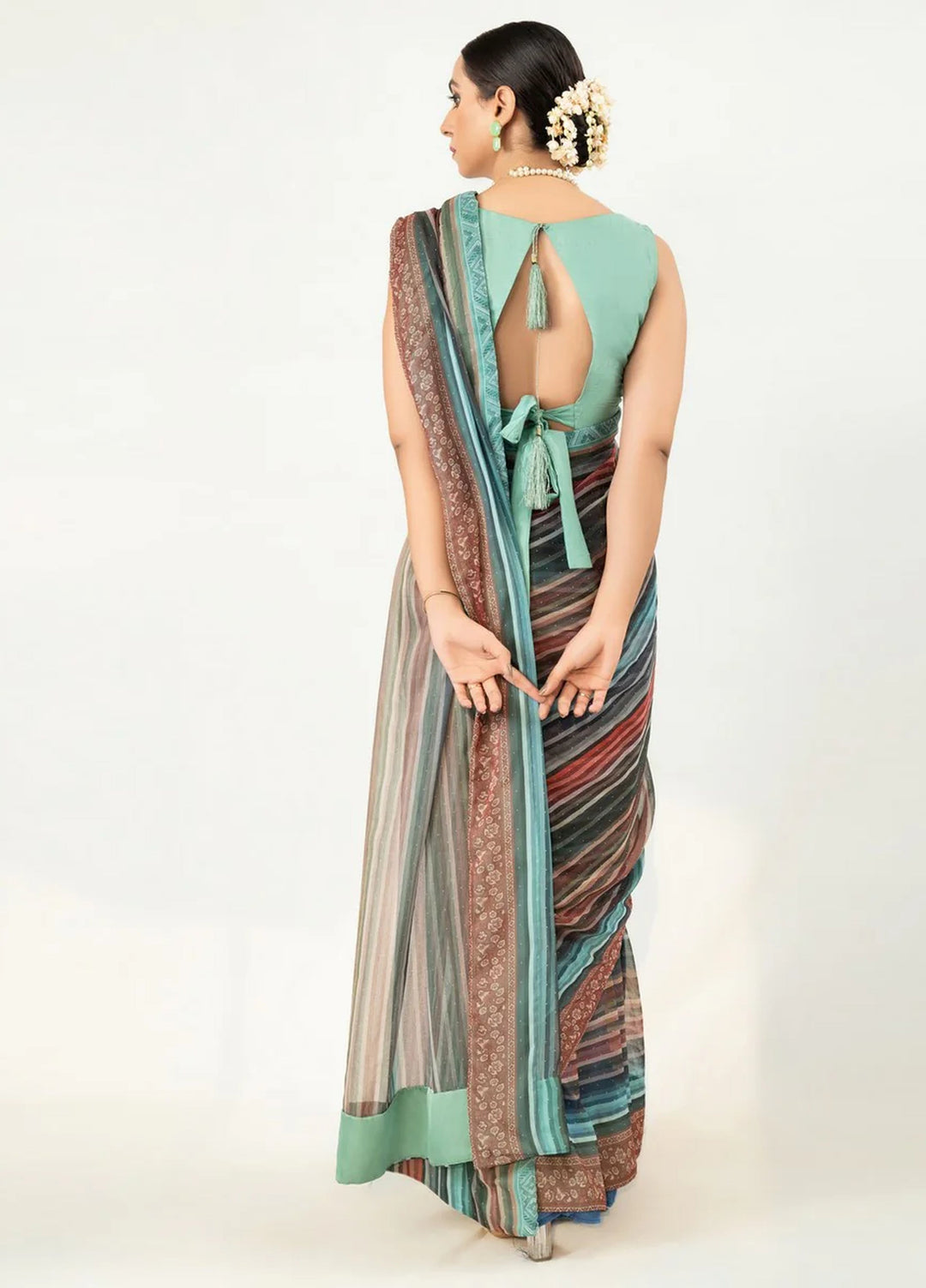 Imran Aftab RTW Printed Chiffon Saree IASC 09 - Festive Collection