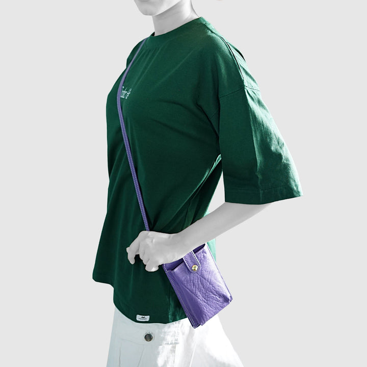 Lafanzo Unisex Leather Femora Crossbody Phone Pouch Purple - Accessories Collection