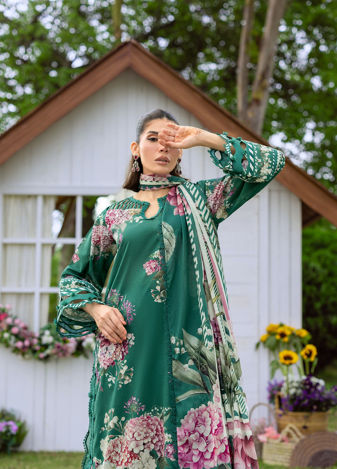 Bridgerton by Elaf Unstitched Printed Lawn 3 Piece Suit EL26ULB EPB-8B - Summer Collection