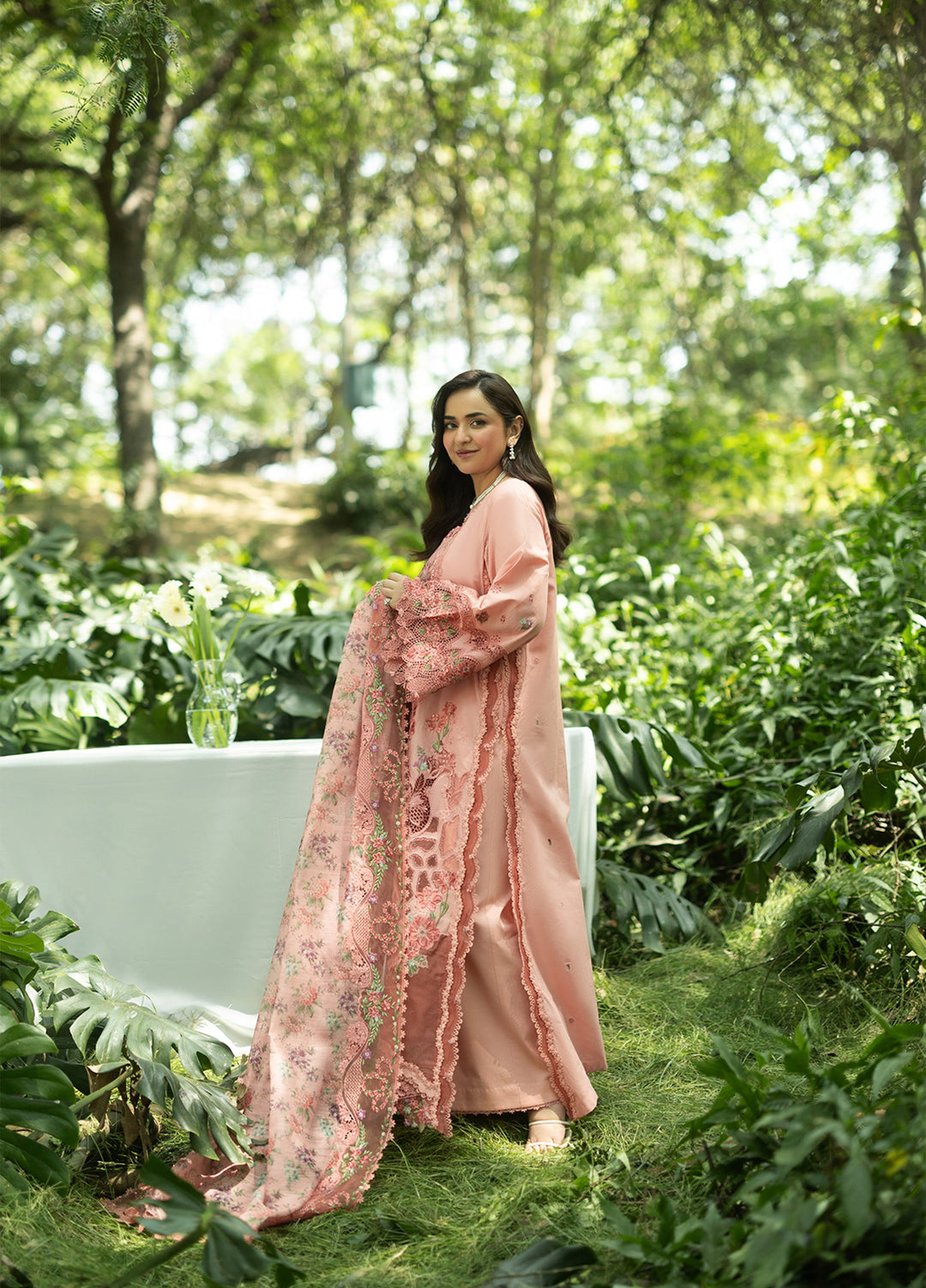 Elaf Premium Unstitched Embroidered Lawn 3 Piece Suit EL26ULF Endless Love ELQ-5A - Festive Collection