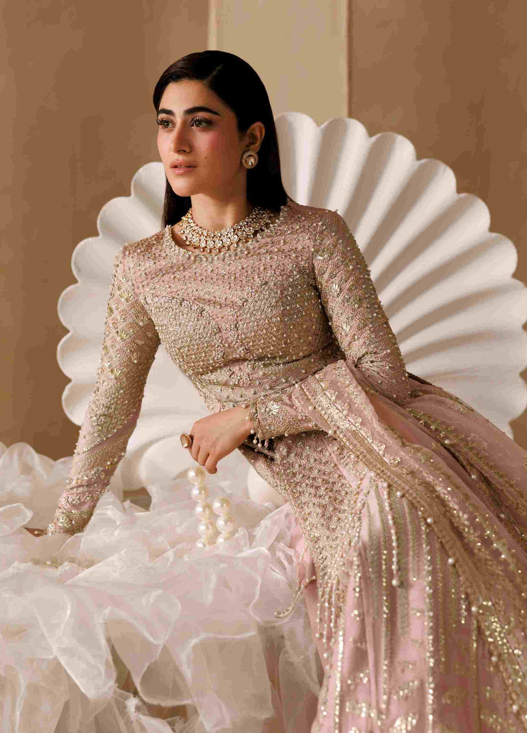Sardinia Brides Unstitched Hand work Tissue Silk 3 Piece Suit SR26UB Elara 1806 - Wedding Collection