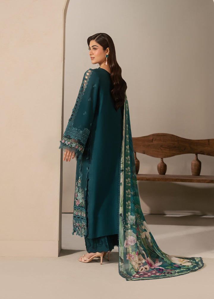E-Craft by Elaf Unstitched Embroidered Lawn 3 Piece Suit EHC-2A Moss - Casual Collection