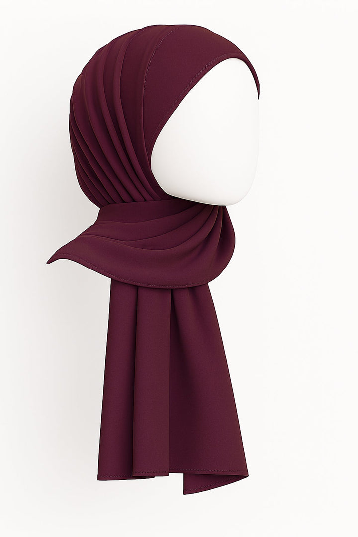 Divinely Crafted Chiffon Solids Hijab 1 Piece Plum HJ-CHF-021 - Summer Collection