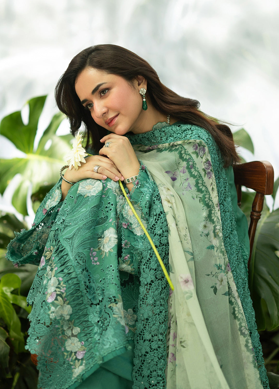 Elaf Premium Unstitched Embroidered Lawn 3 Piece Suit EL26ULF Lover Eden ELQ-2A - Festive Collection