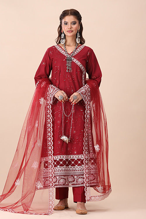 La Elise Women RTW Embroidered Lawn 3 Piece Suit 0001402 Nurgul - Casual Collection