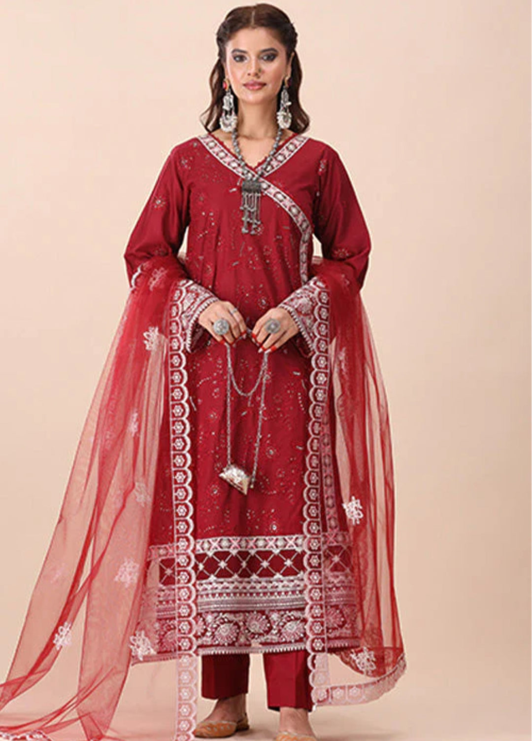 La Elise Women RTW Embroidered Lawn 3 Piece Suit 0001402 Nurgul - Casual Collection