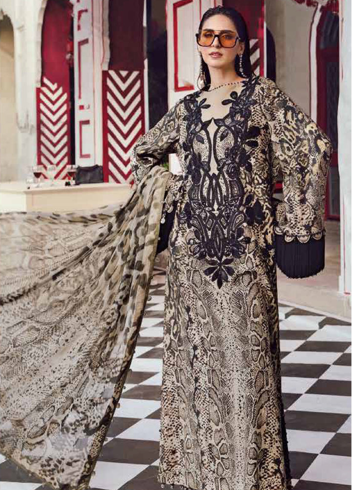 M Prints by Maria B Embroidered  Suits Unstitched 3 Piece MB25FE D-2B - Winter Collection