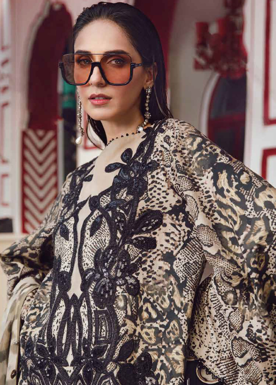 M Prints by Maria B Embroidered  Suits Unstitched 3 Piece MB25FE D-2B - Winter Collection