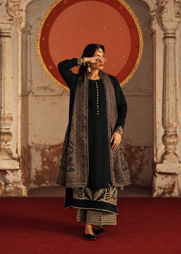 Rekha by Casualite RTW Embroidered Viscose Silk 3 Piece Suit CL26RVR Bella - Festive Collection