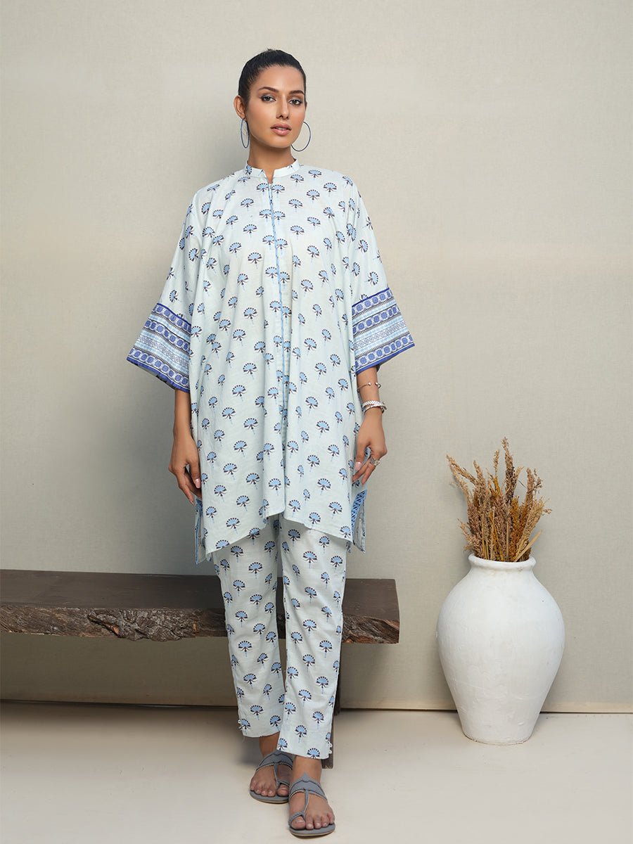 Salitex Women Printed Lensing Slub 2 Piece Suit CP-W22-M-006 - Winter Collection