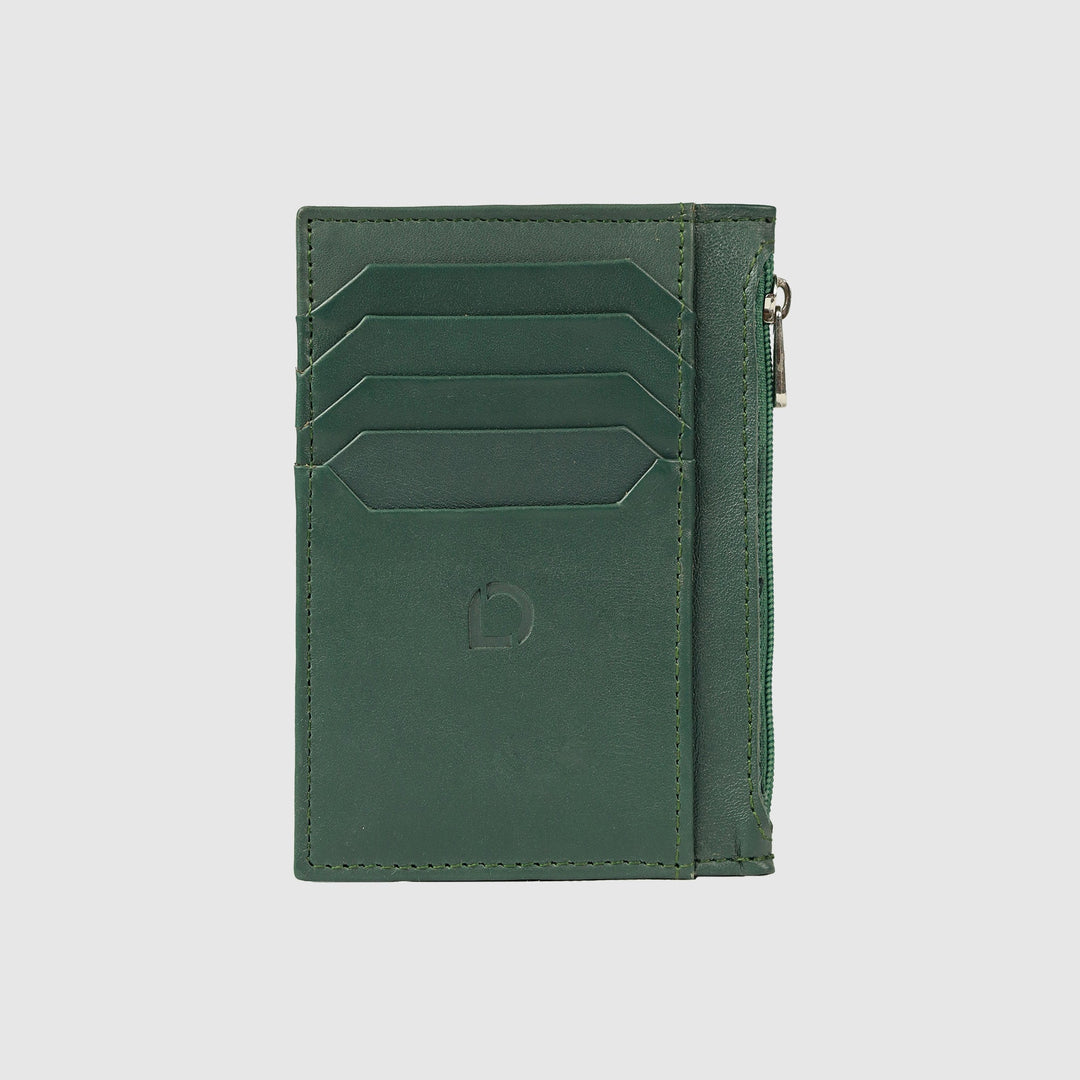 Lafanzo Unisex Leather Regal Zip Card Case Green - Accessories Collection