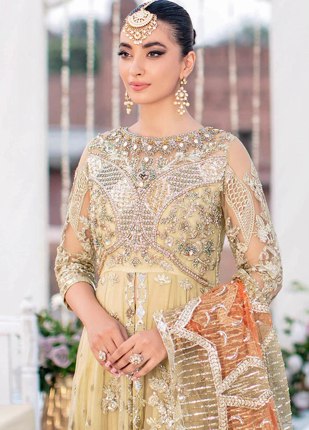 Aangan by Imrozia Premium Embroidered Net Suits Unstitched 3 Piece IMP22A IB-28 Noor-e-Jaan - Bridal Collection