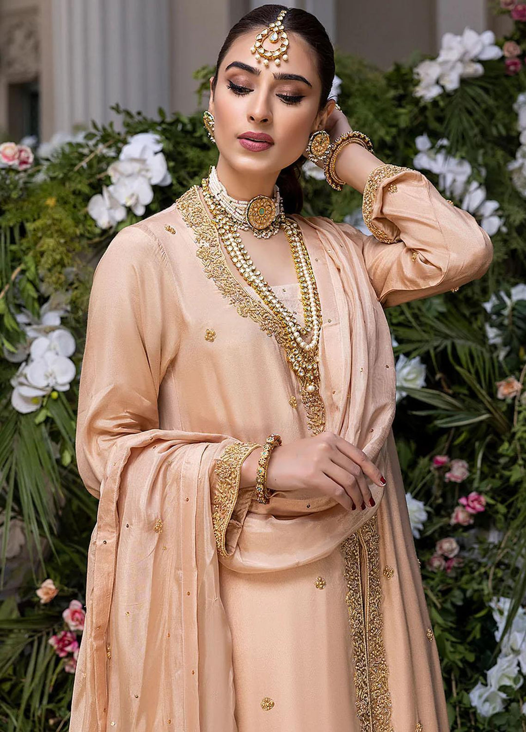 Azure Pret Embroidered Cotton Silk 3 Piece Dress Magnolia MGVG01