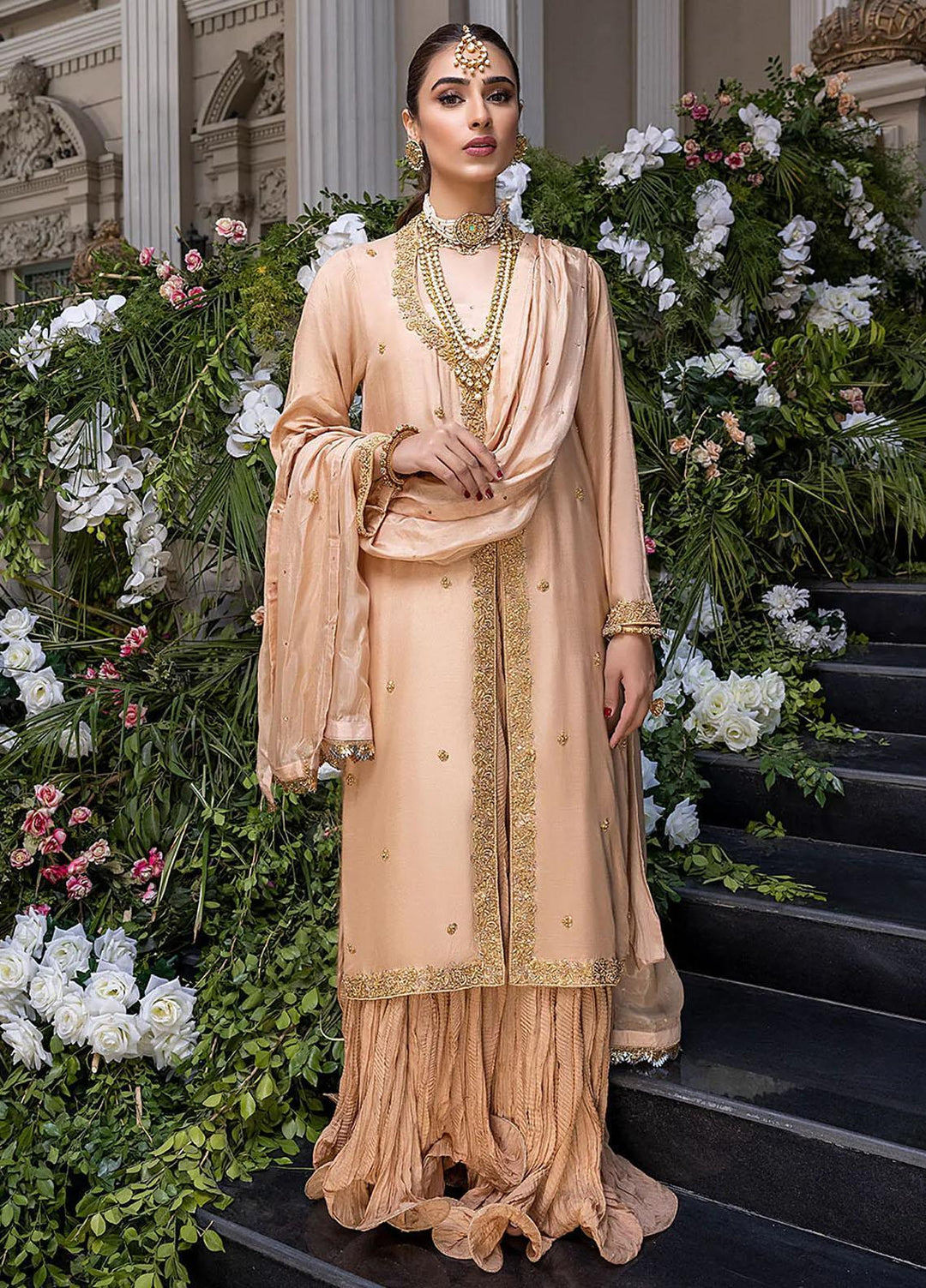 Azure Pret Embroidered Cotton Silk 3 Piece Dress Magnolia MGVG01