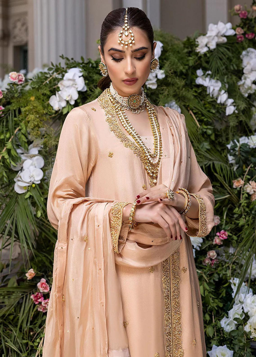 Azure Pret Embroidered Cotton Silk 3 Piece Dress Magnolia MGVG01