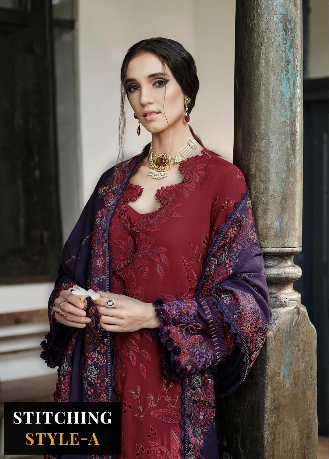 Danayah By Republic Womenswear Embroidered  Suits Unstitched 3 Piece RW22D DU-07 - Winter Collection