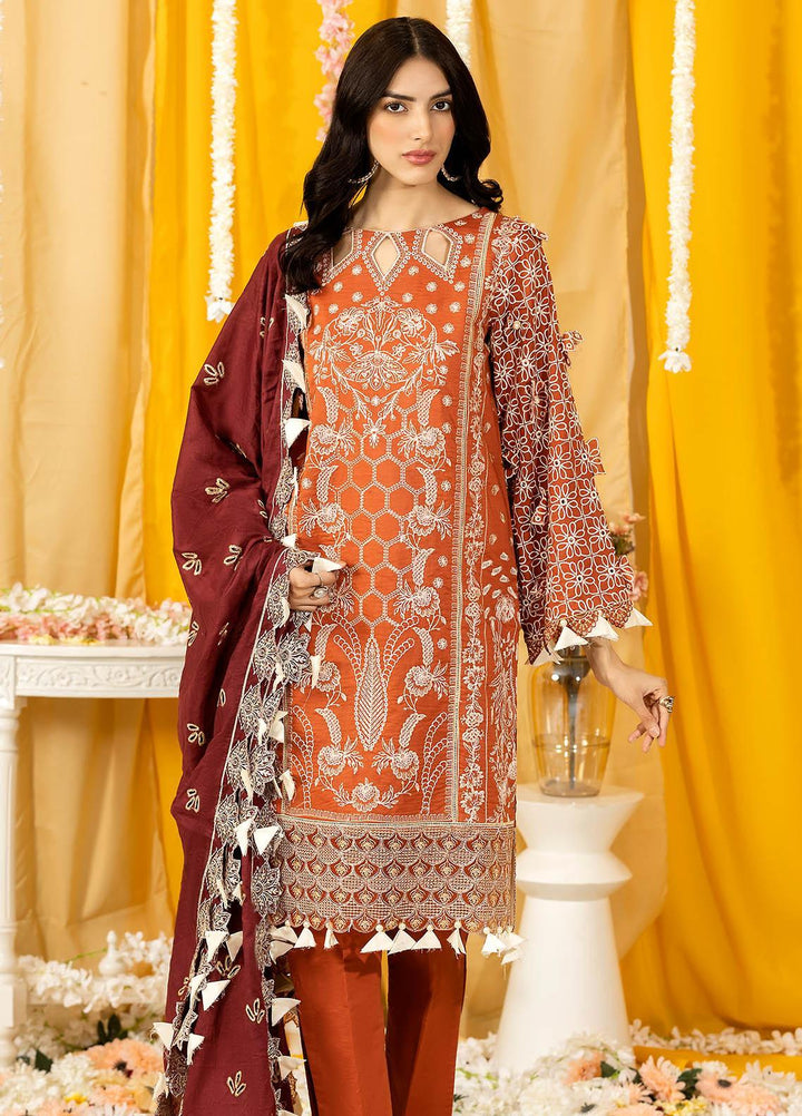 Ghazal By Humdum Embroidered Lawn Suits Unstitched 3 Piece HD23G D-07 - Summer Collection