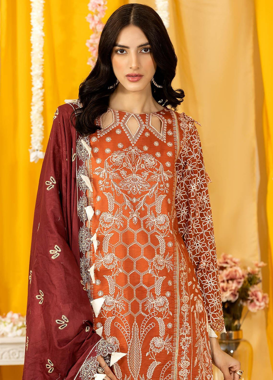 Ghazal By Humdum Embroidered Lawn Suits Unstitched 3 Piece HD23G D-07 - Summer Collection