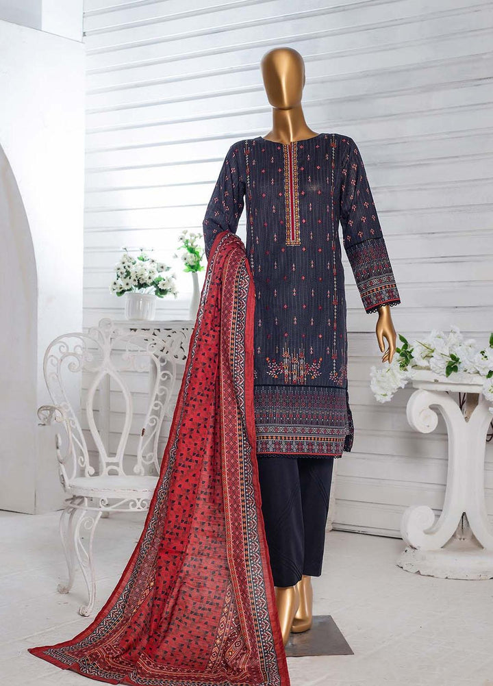 HZ Textiles Embroidered Khaddar Suits Unstitched 3 Piece HZ22PK-V3 PKE-2230 - Winter Collection