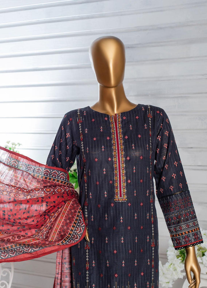 HZ Textiles Embroidered Khaddar Suits Unstitched 3 Piece HZ22PK-V3 PKE-2230 - Winter Collection