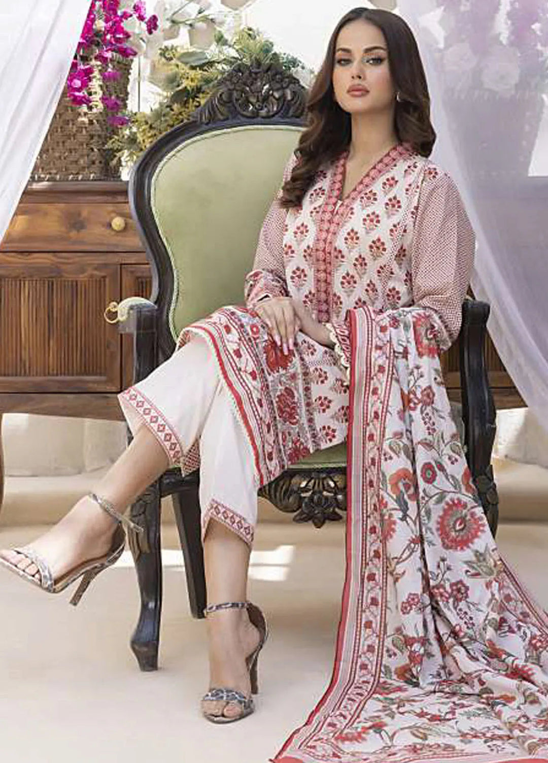 Sasha by Al Dawood Textiles Printed Lawn Suits Unstitched 3 Piece ADT24S AD-01 - Summer Collection
