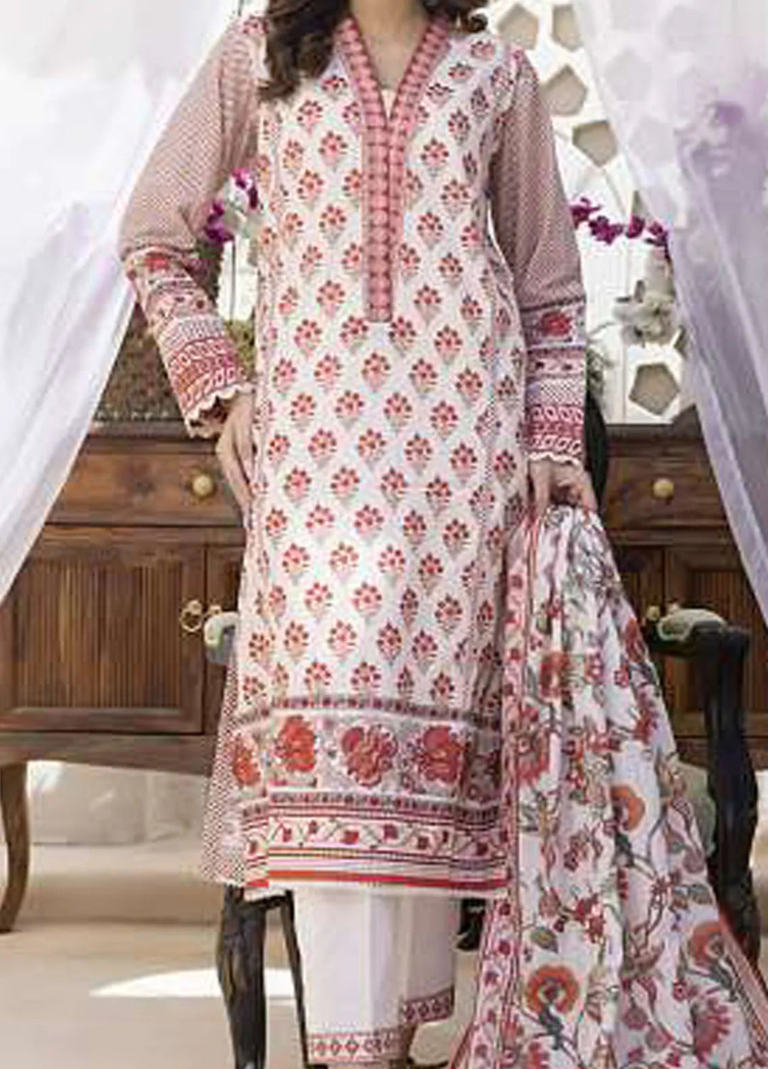 Sasha by Al Dawood Textiles Printed Lawn Suits Unstitched 3 Piece ADT24S AD-01 - Summer Collection