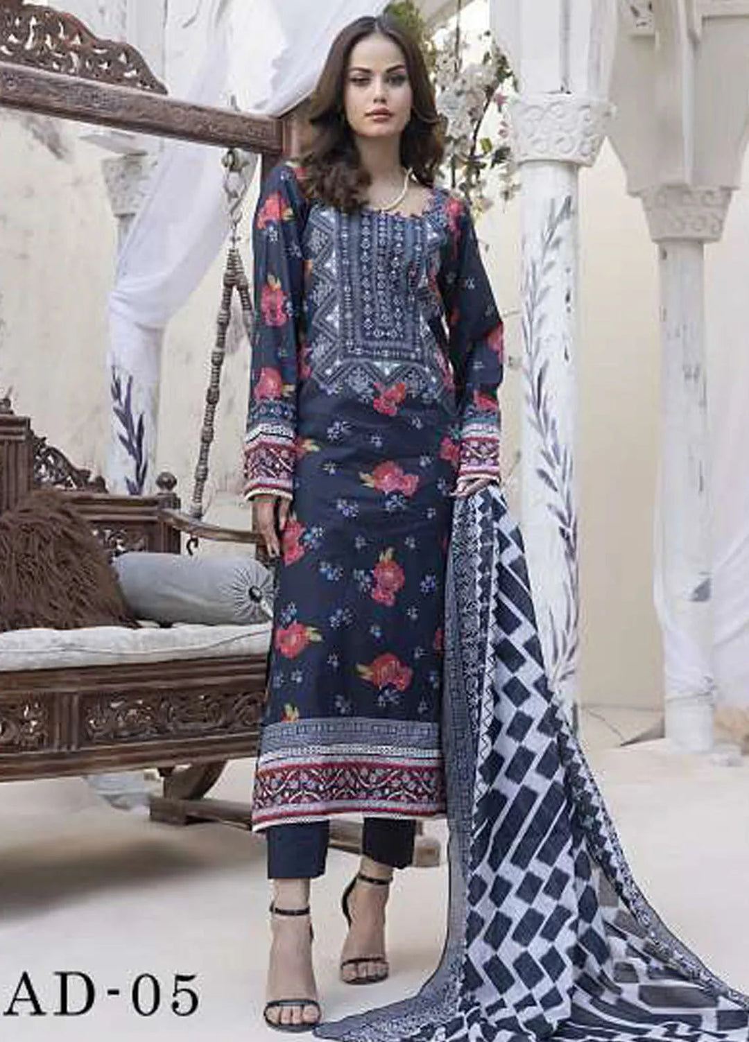 Sasha by Al Dawood Textiles Printed Lawn Suits Unstitched 3 Piece ADT24S AD-05 - Summer Collection
