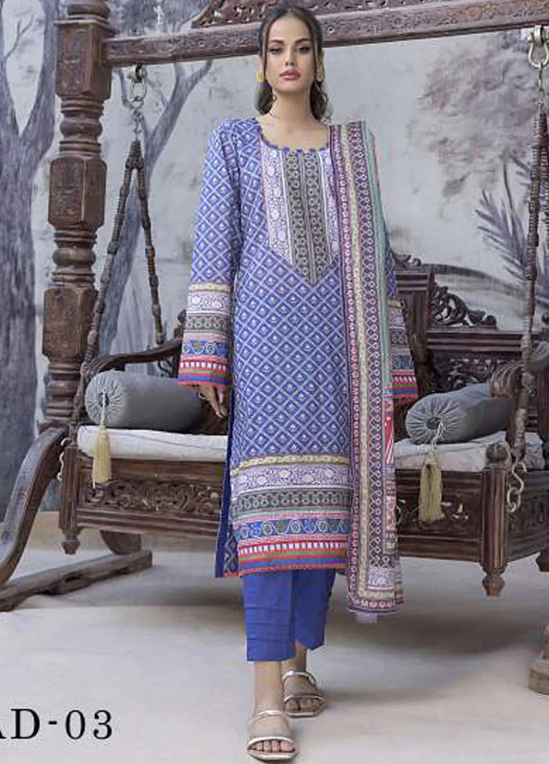 Sasha by Al Dawood Textiles Printed Lawn Suits Unstitched 3 Piece ADT24S AD-08 - Summer Collection