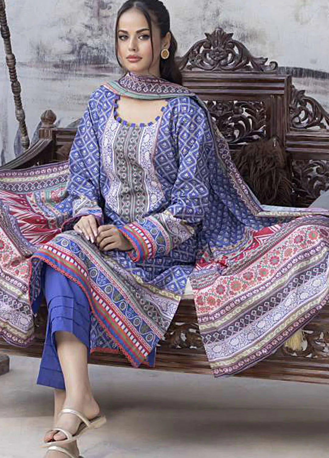 Sasha by Al Dawood Textiles Printed Lawn Suits Unstitched 3 Piece ADT24S AD-08 - Summer Collection