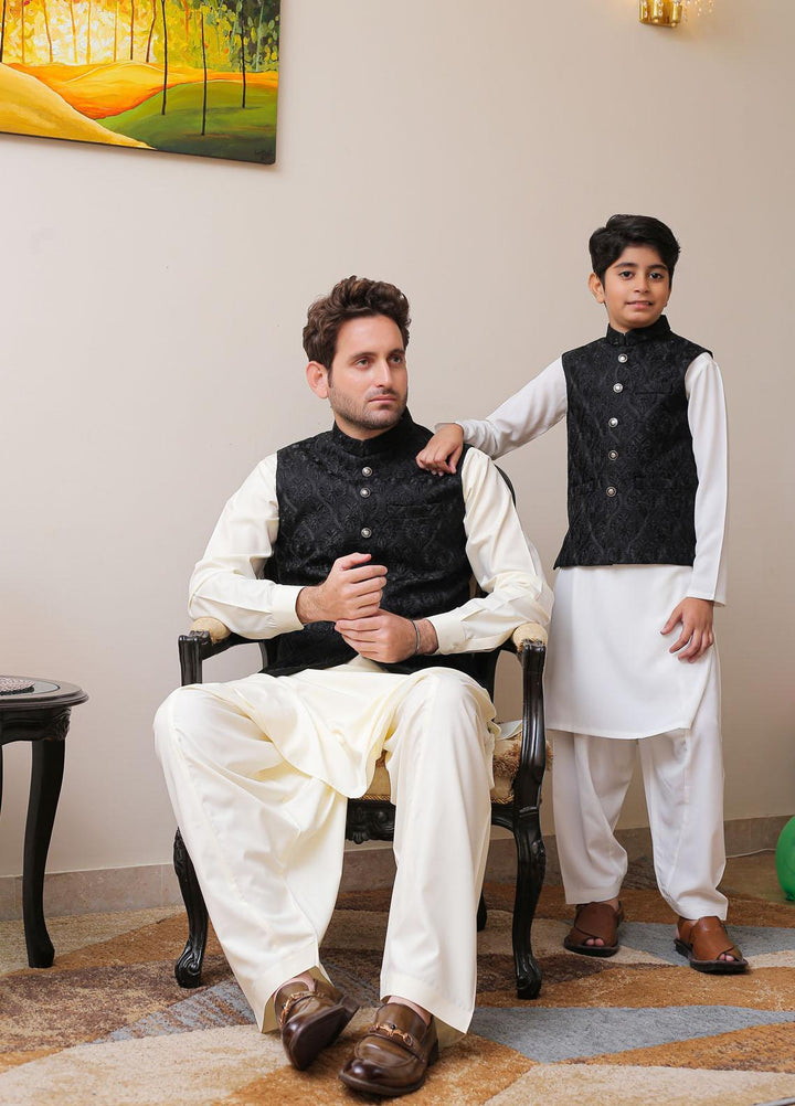 Real Image Silk Smart Fit Waistcoat for Kids -  OKW-003 Black