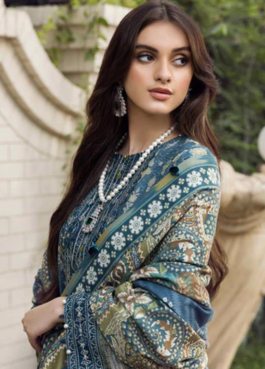 Winter Blossoms By Seran Embroidered Khaddar Suits Unstitched 3 Piece SRN22WB 08 Bluebell - Winter Collection