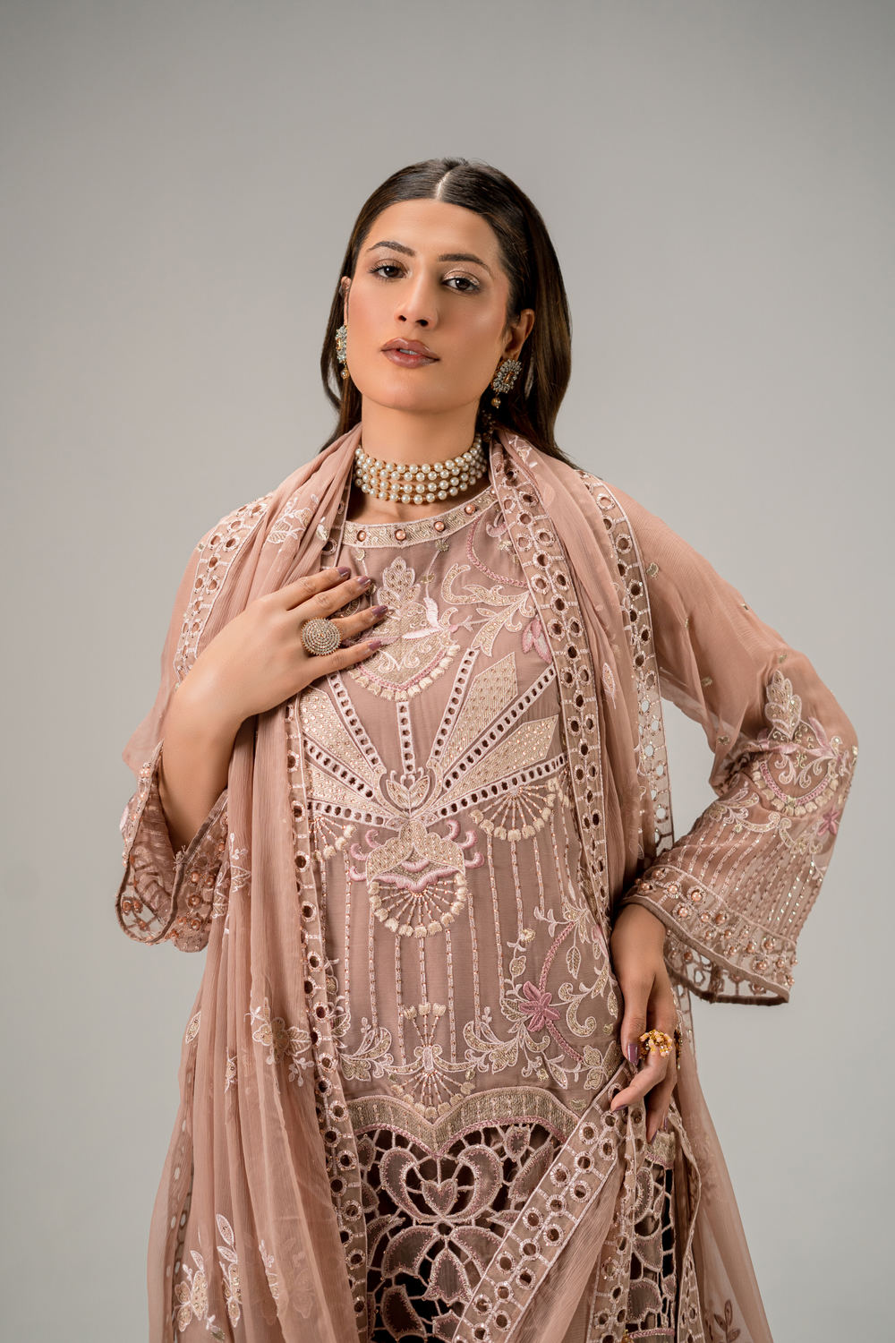 Zebtan Women Unstitched Embroidered Chiffon 3 Piece Suit AR-06 Festive Collection