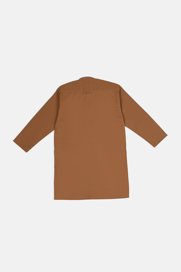 Muraqsh Ready To Wear Solids  Boys Camel Cotton Kurta Trouser MUR-CCKT - Summer Collection