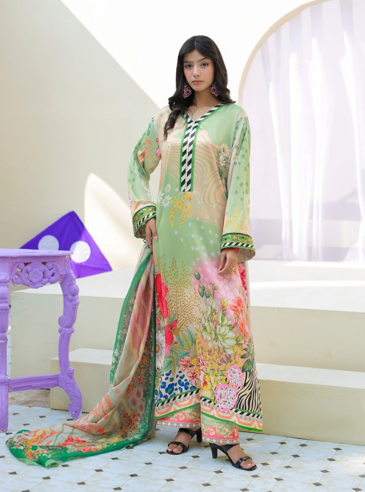 Printnation by Anayra Amal RTW Printed Poly Raw Silk 3 Piece Still Motion - Casual Collection