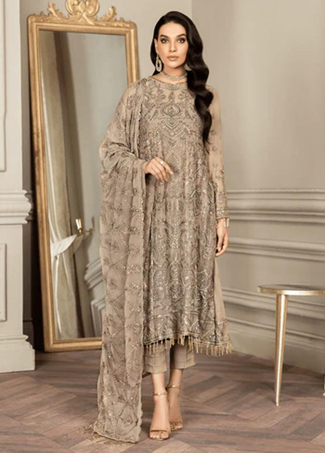 Mehroze By Zarif Embroidered  Suits Unstitched 3 Piece ZMF 04 LIME STONE - Luxury Collection