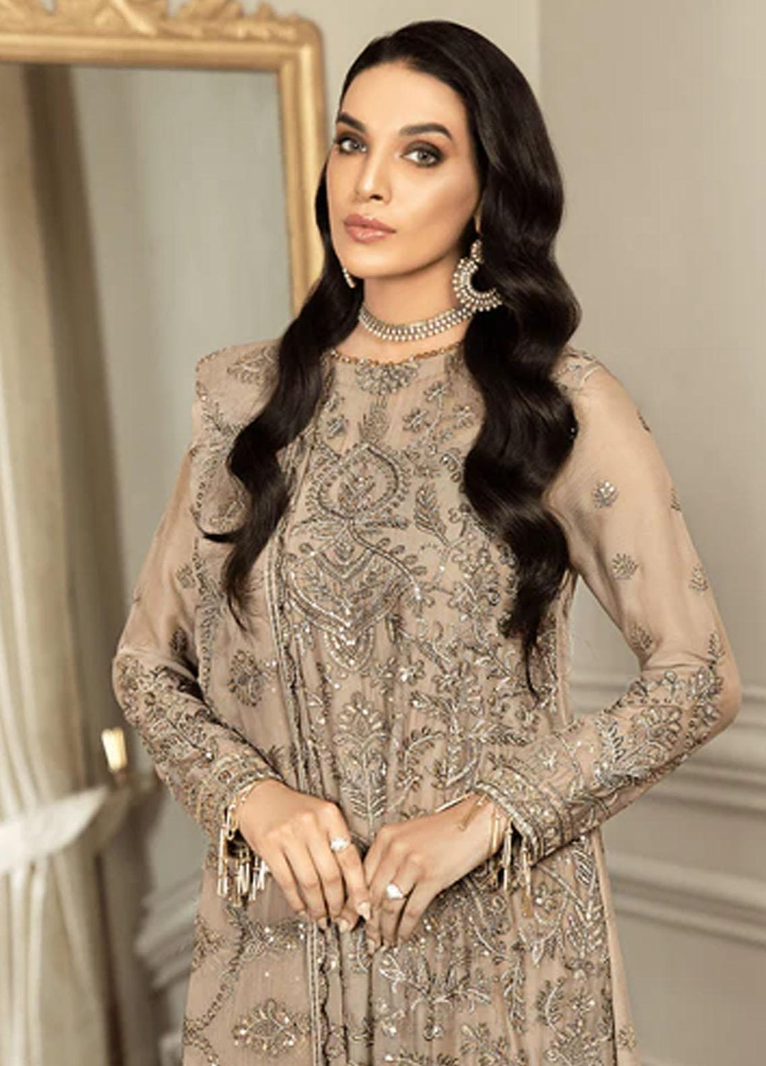 Mehroze By Zarif Embroidered  Suits Unstitched 3 Piece ZMF 04 LIME STONE - Luxury Collection