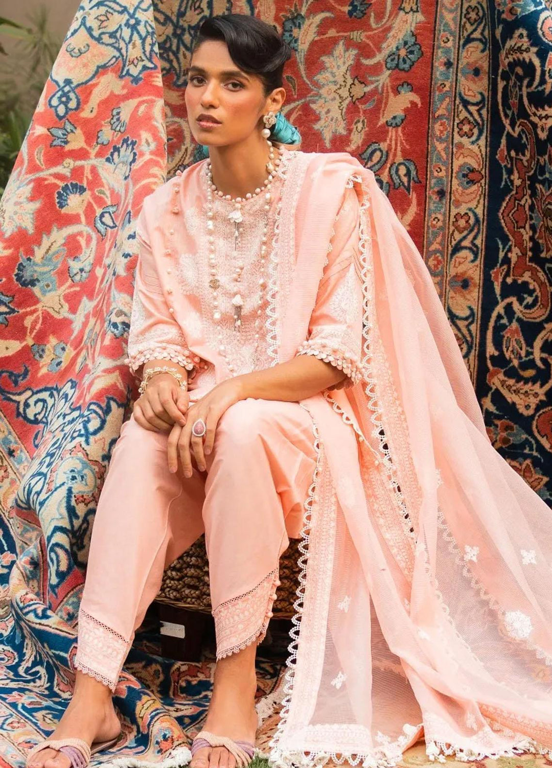Muzlin By Sana Safinaz Embroidered Chambray Suits Unstitched 3 Piece SS23MZ 5A - Summer Collection