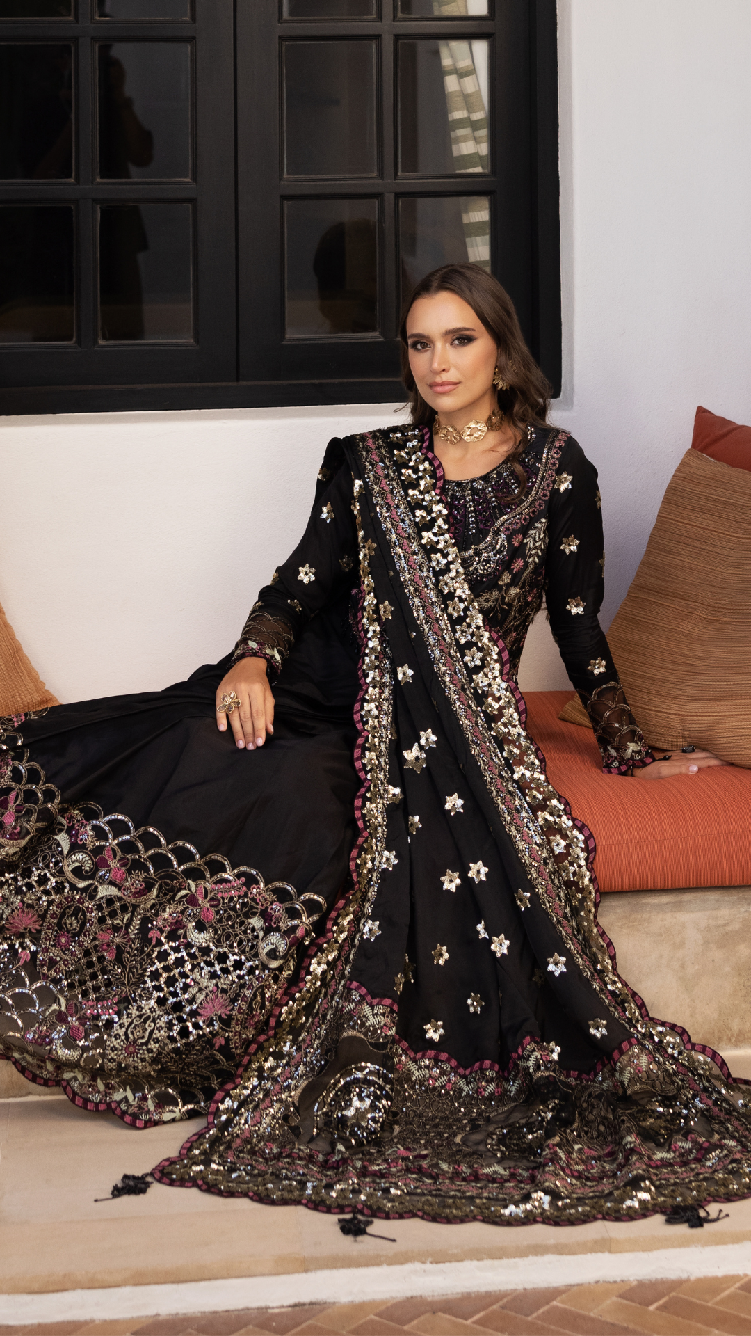 Zebtan Women Unstitched Embroidered Silk Saree Suit ZN-08 Festive Collection