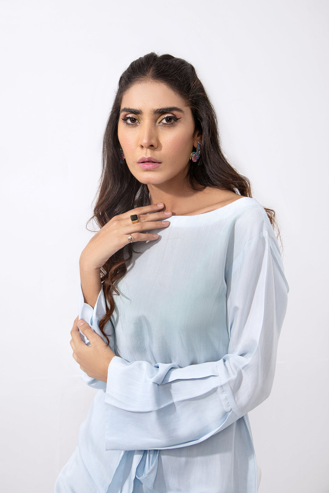 Qais by Syah Women RTW Solids Viscose 1 Piece Casual Shirt with Straight Trouser - Festive Collection