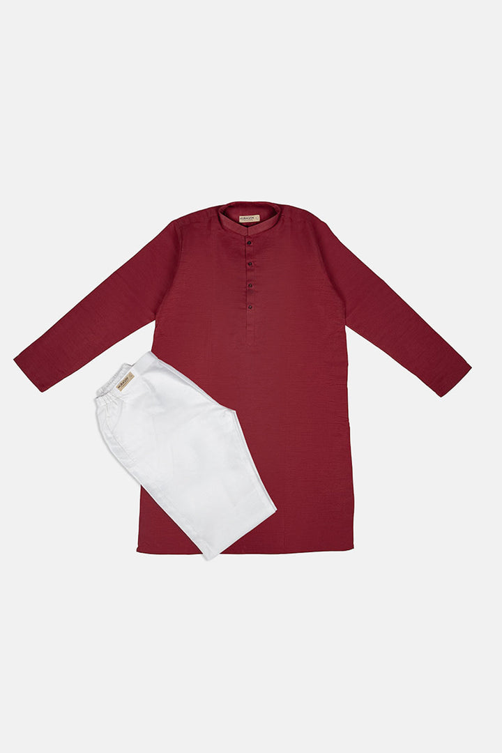 Muraqsh Ready To Wear Solids Silk Men Raw Silk Kurta Trouser AA-RSKT-BW - Winter Collection