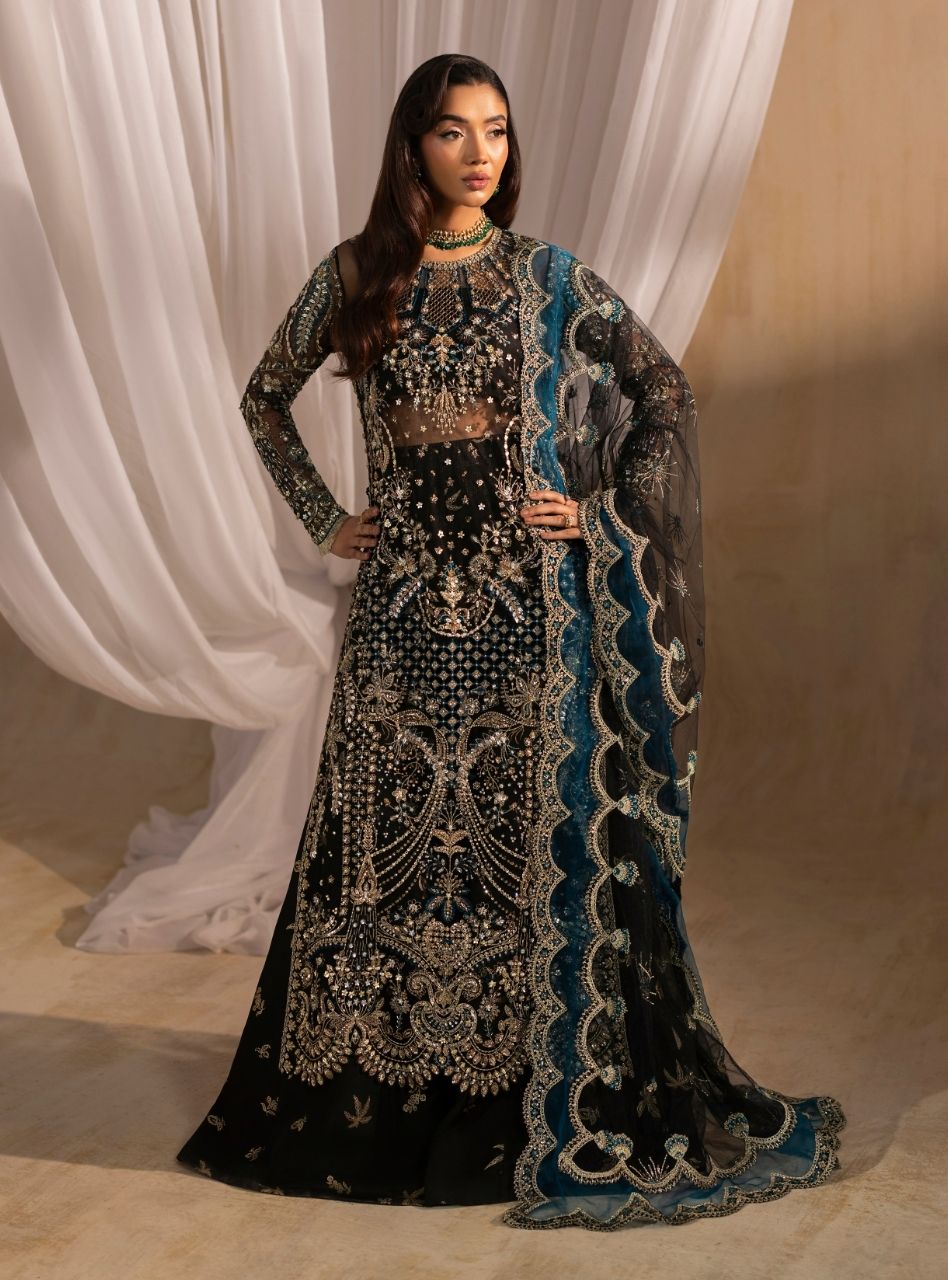 Tehwaar by Anayra Amal RTW Embroidered Net 3 Piece Suit Siyah Wedding Collection