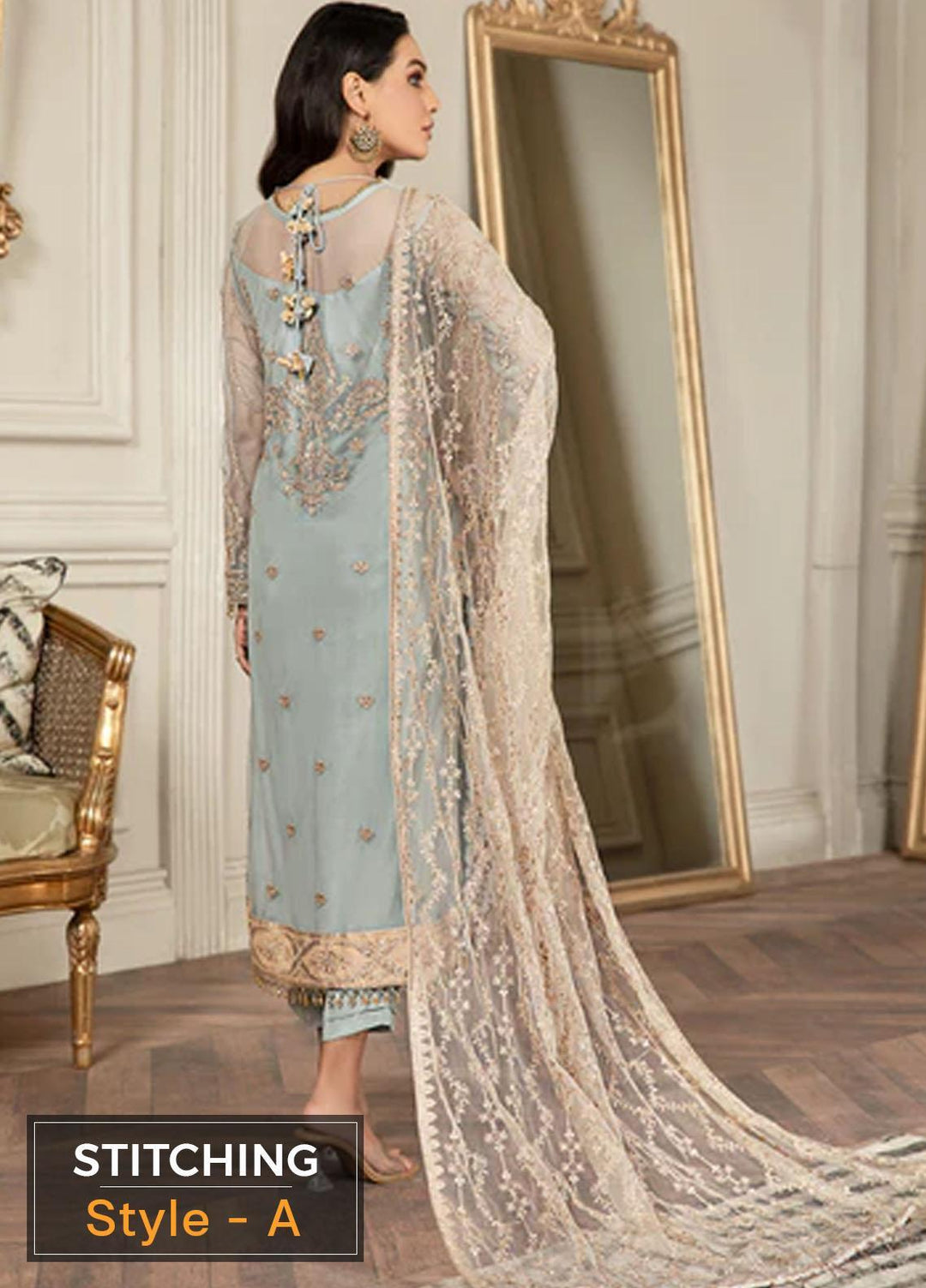 Mehroze By Zarif Embroidered  Suits Unstitched 3 Piece ZMF 08 ICEBERG - Luxury Collection
