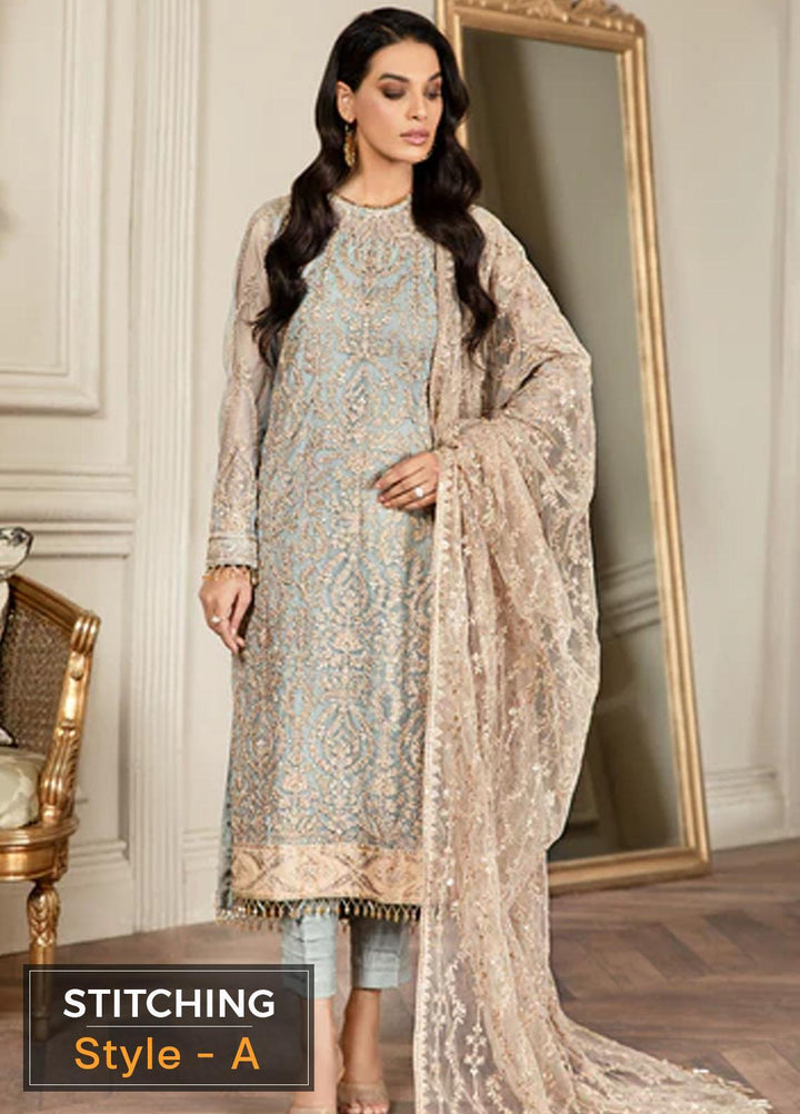 Mehroze By Zarif Embroidered  Suits Unstitched 3 Piece ZMF 08 ICEBERG - Luxury Collection