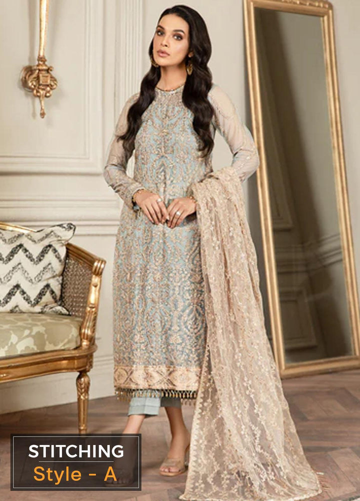 Mehroze By Zarif Embroidered  Suits Unstitched 3 Piece ZMF 08 ICEBERG - Luxury Collection