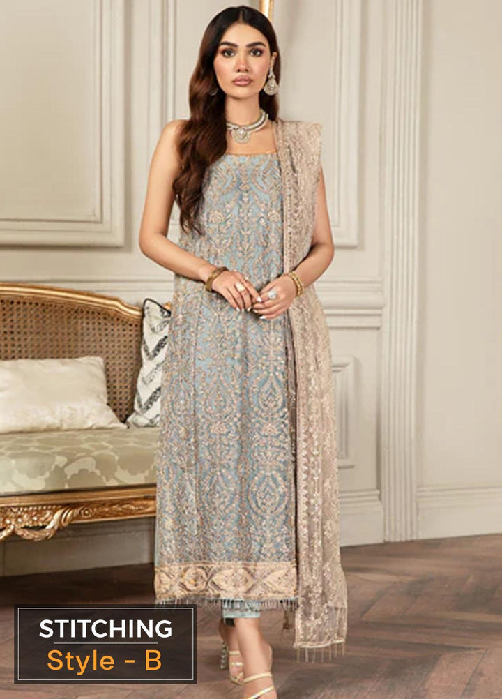 Mehroze By Zarif Embroidered  Suits Unstitched 3 Piece ZMF 08 ICEBERG - Luxury Collection