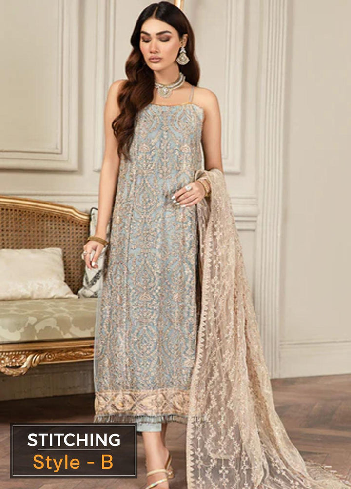Mehroze By Zarif Embroidered  Suits Unstitched 3 Piece ZMF 08 ICEBERG - Luxury Collection