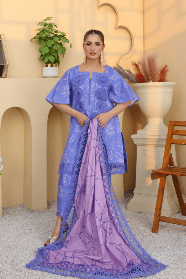 Summer Muse by Huma Gul Unstitched Printed Lawn 3 Piece Suit ELARA HG-806 - Casual Collection